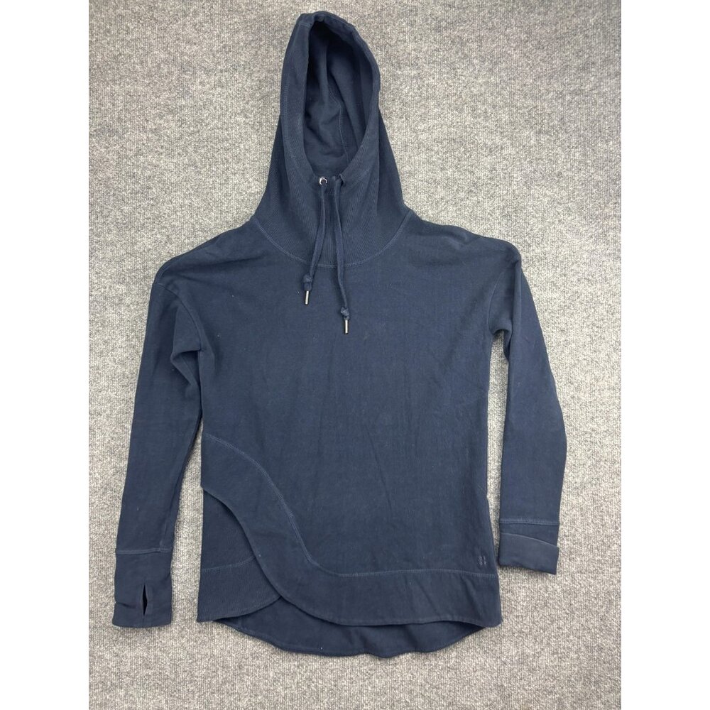 Sweaty Betty Hoodie Womens Small Navy Funnel Neck Thumbholes Made Italy